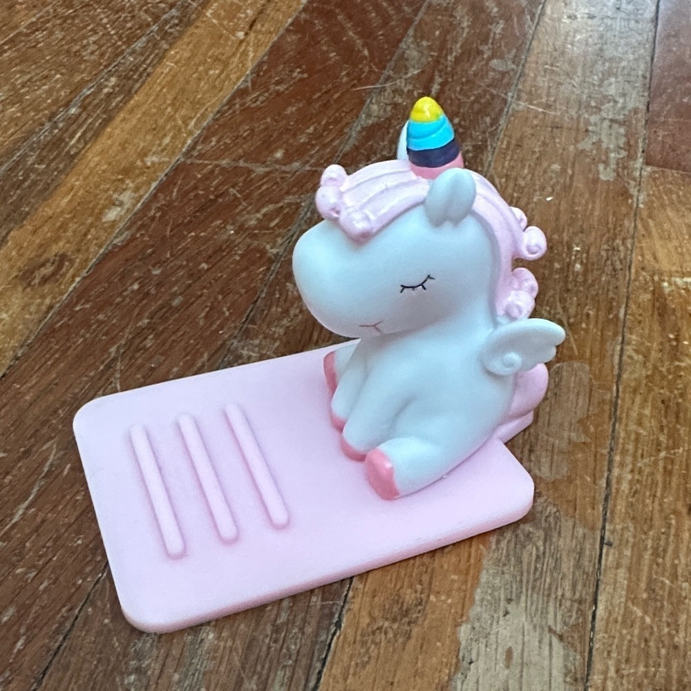 Pink Unicorn Vinyl Phone Holder